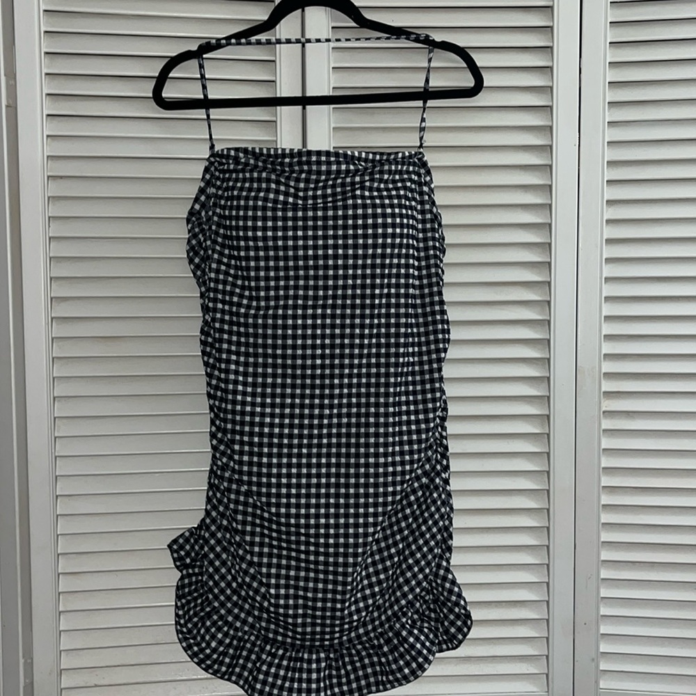 NWT J. Crew Gingham one piece ruffle swimwear